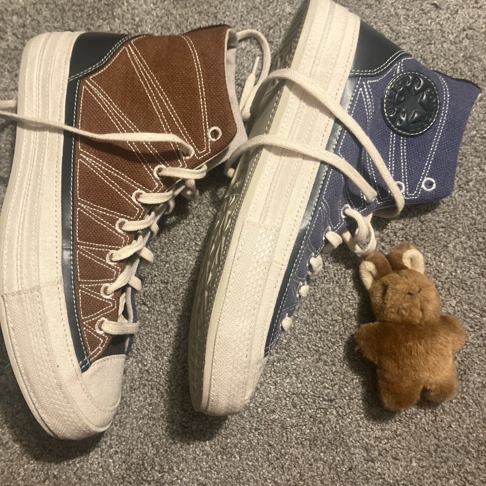 Blue and Brown Canvas Converse Rare
